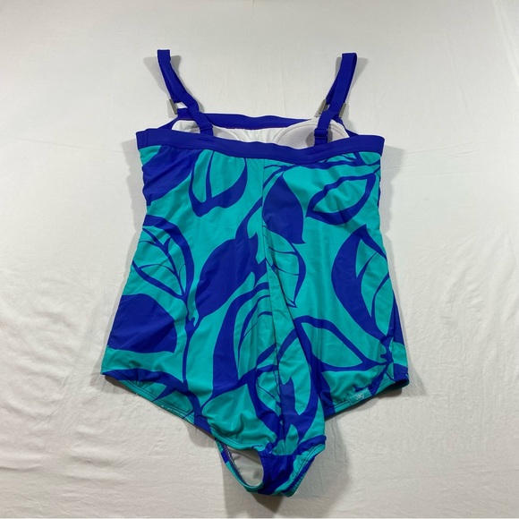 Jag swimsuit Women’s One piece XL Leaves Pattern Square padded Hawaiian swim - Picture 2 of 8